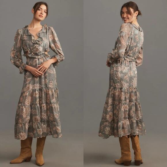 Bishop + Young x Anthropologie Paloma Cut-Out Dress In Montecito Womens Size S - Picture 7 of 7